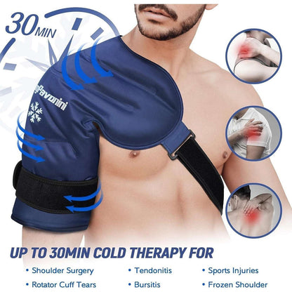 Adjustable Shoulder Gel Ice Pack Cold Therapy Wrap Pain Relief Injuries Reusable