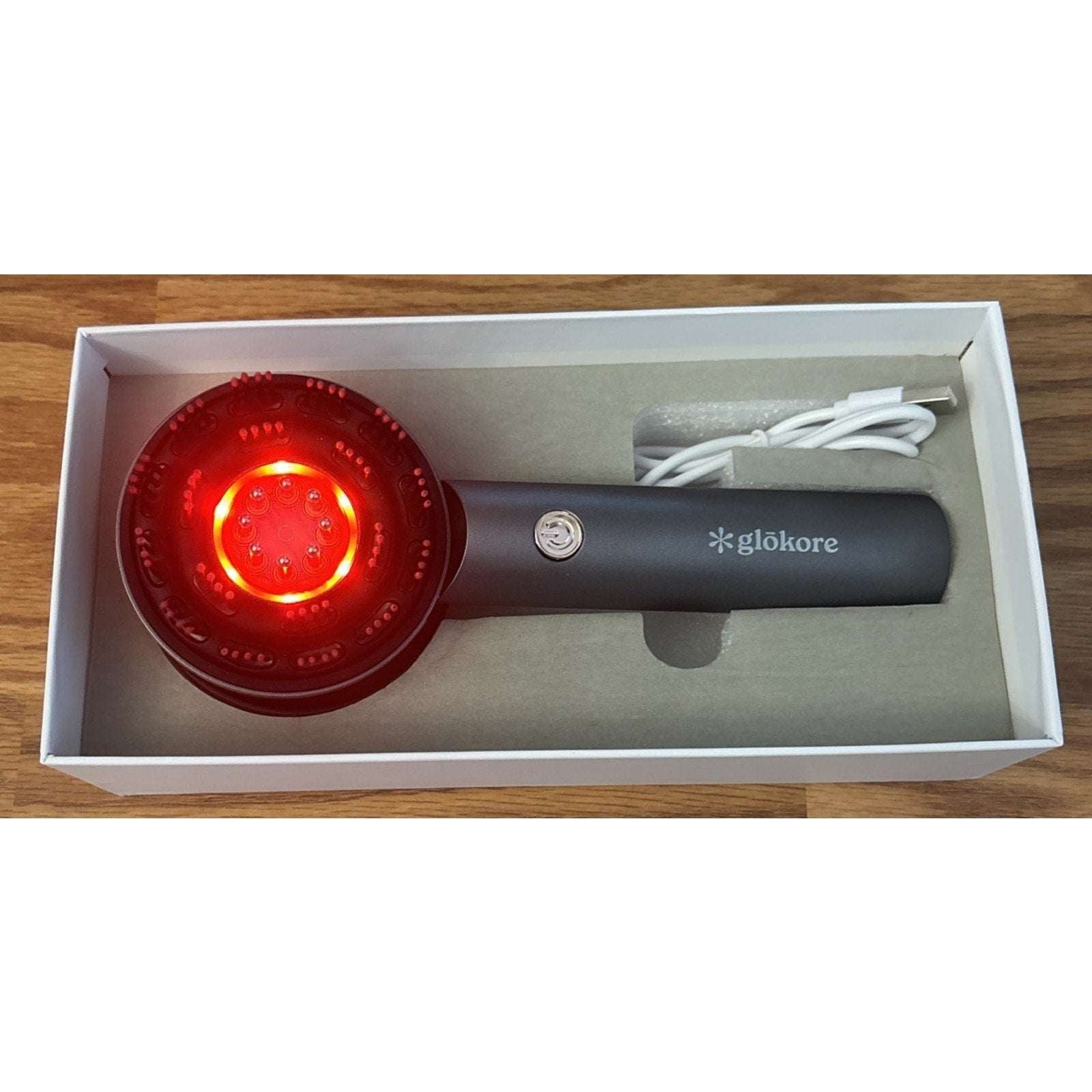 Glokore Electric Red Light Therapy Scalp Massager NEW Open Box