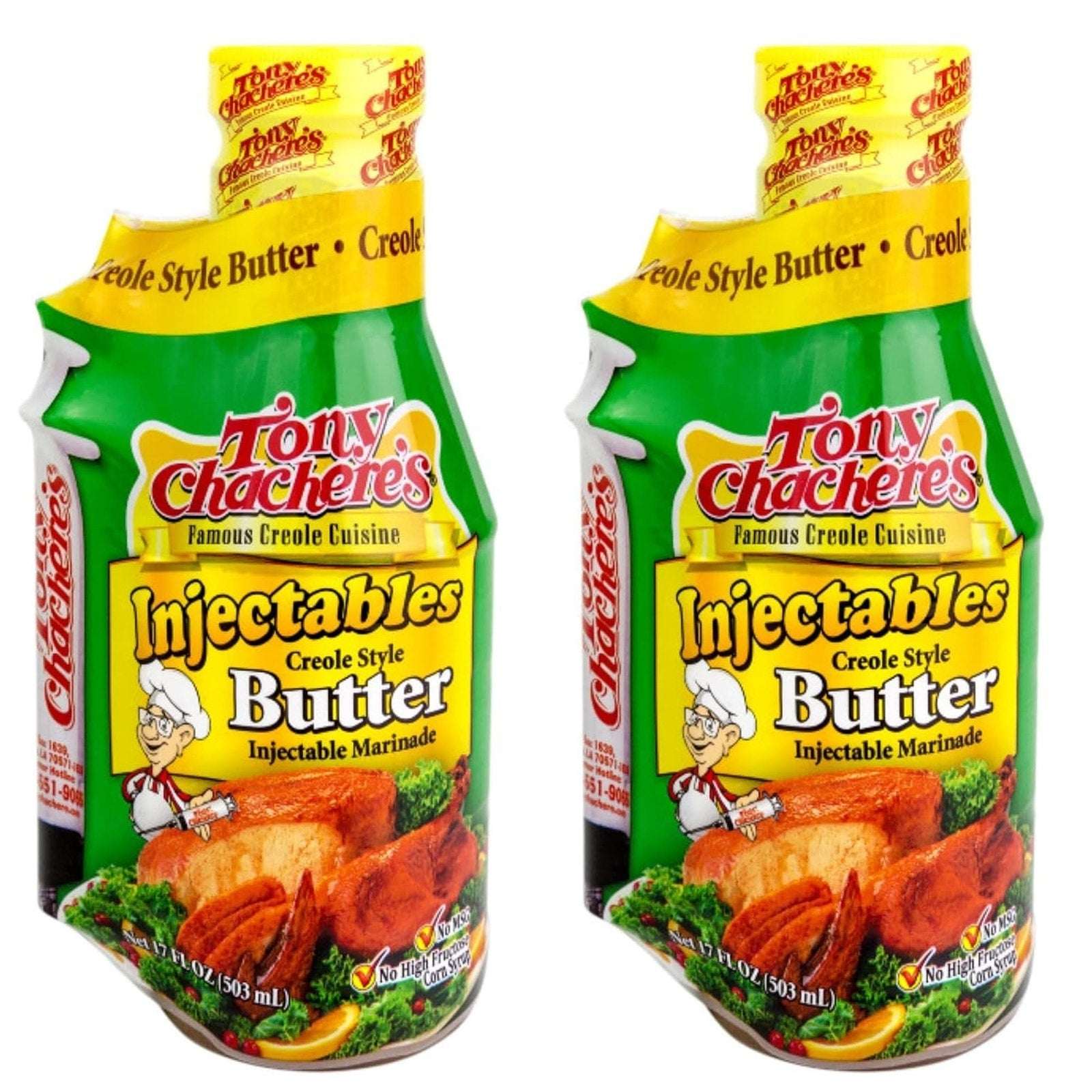 Tony Chachere's Injectables Creole Cajun Style Butter Marinade 17oz - Lot of 2