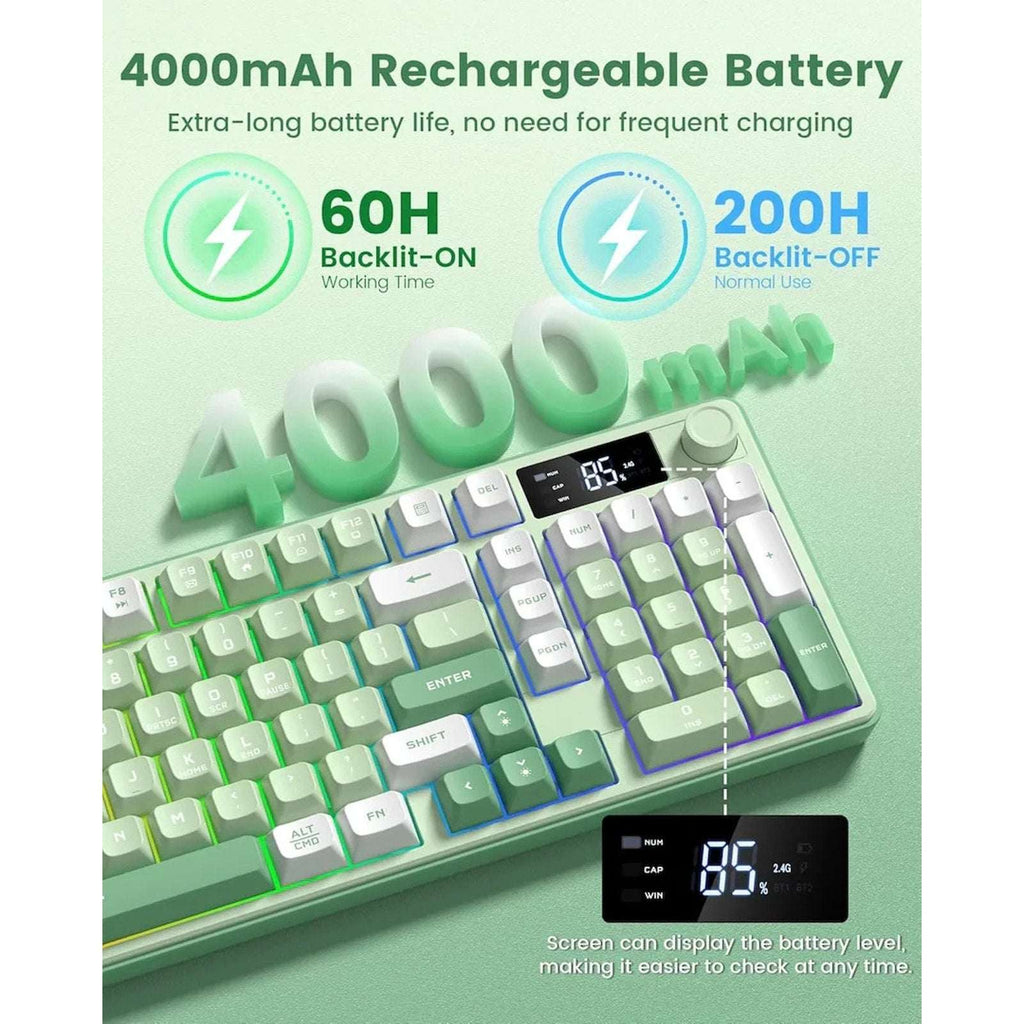 Womier DK98Pro 96% Wireless Tri-Mode RGB Smart Membrane Keyboard MultiMedia Knob