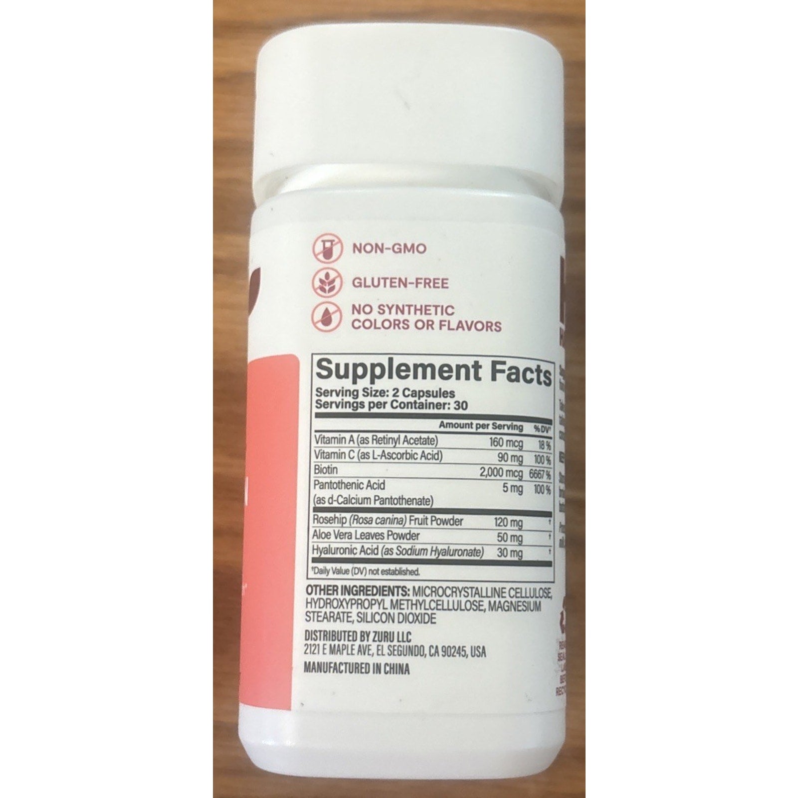 Habit H' Hair Skin Nails Biotin Aloe Vit A + C Capsules 60ct Non-GMO Exp 02/28