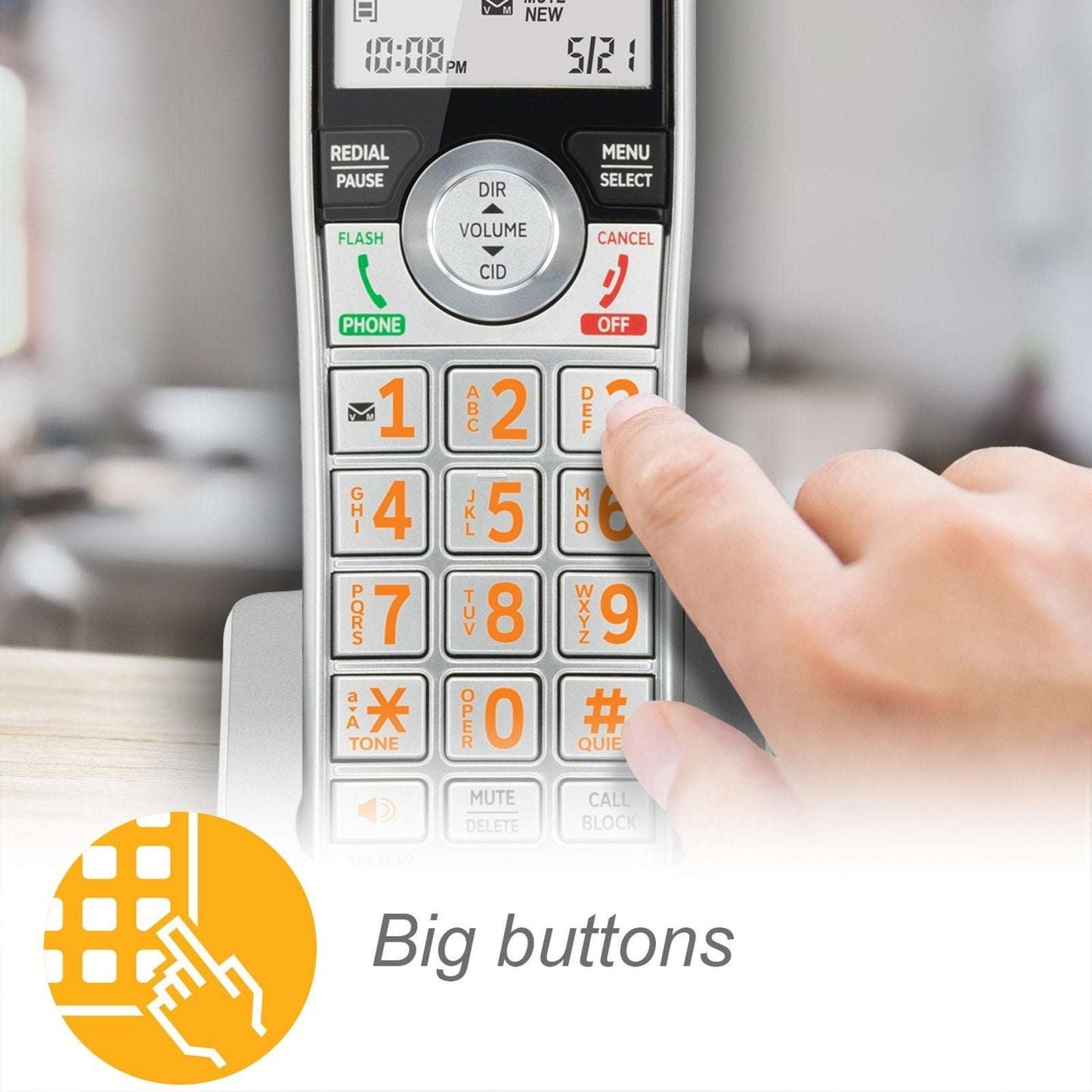 AT&T CL84107 DECT 6.0 Corded/Cordless Phone W Answering Machine Smart Call Block