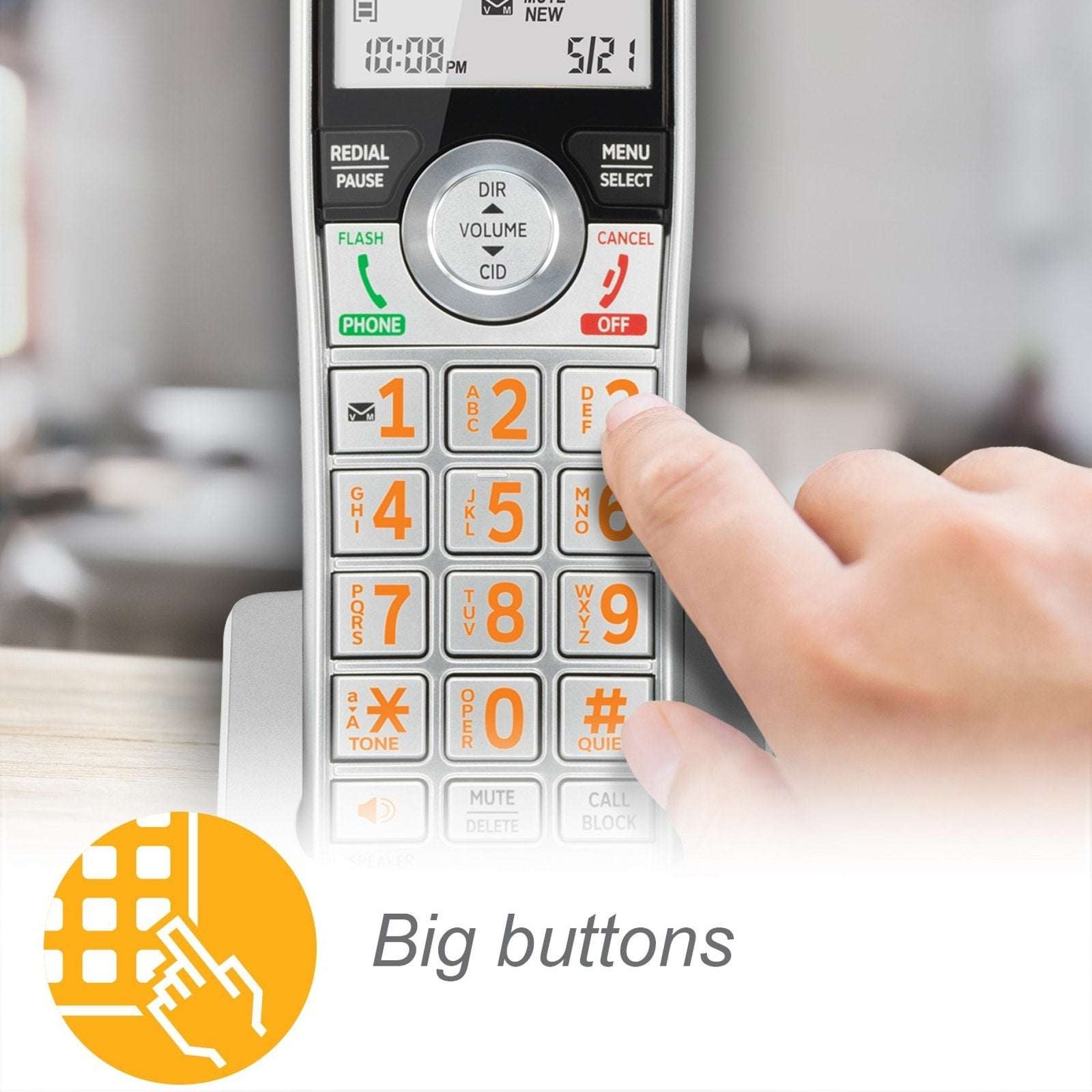 AT&T CL84107 DECT 6.0 Corded/Cordless Phone W Answering Machine Smart Call Block