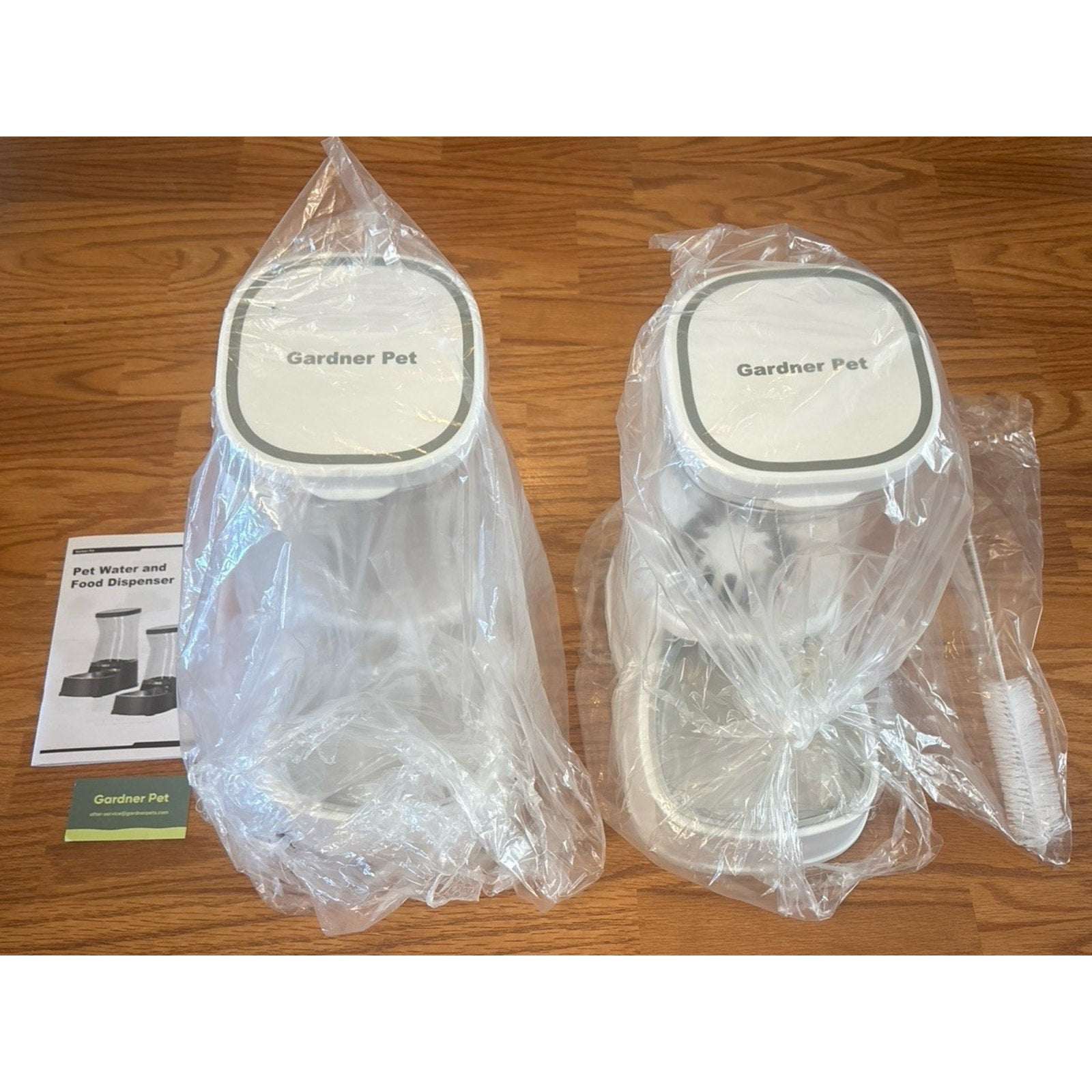 Gardner Pet Dog Automatic Gravity Water & Food Dispenser Set w/ Stainless Bowls