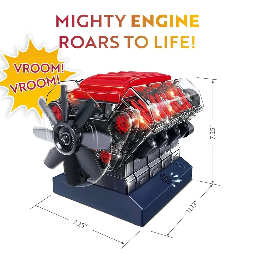 Playz STEM V8 Combustion Engine Model Kit That Runs - Build Your Own - 270Pcs