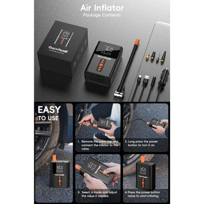160 PSI Portable Air Inflator Rechargeable Tire Inflator w Digital Gauge & Light