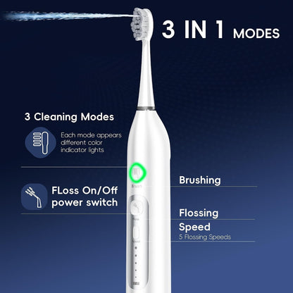 OiSAO Electric Water Flosser & Toothbrush Combo w/ Replacement Heads & Charging