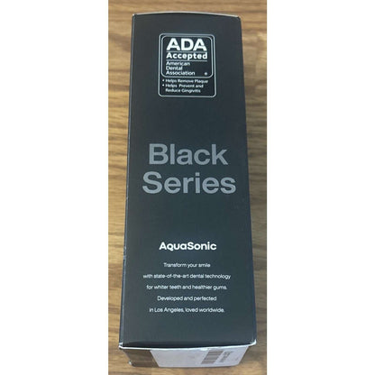 Aquasonic Black Series Electric Toothbrush Ultra Whitening + Case, 8 Heads ADA