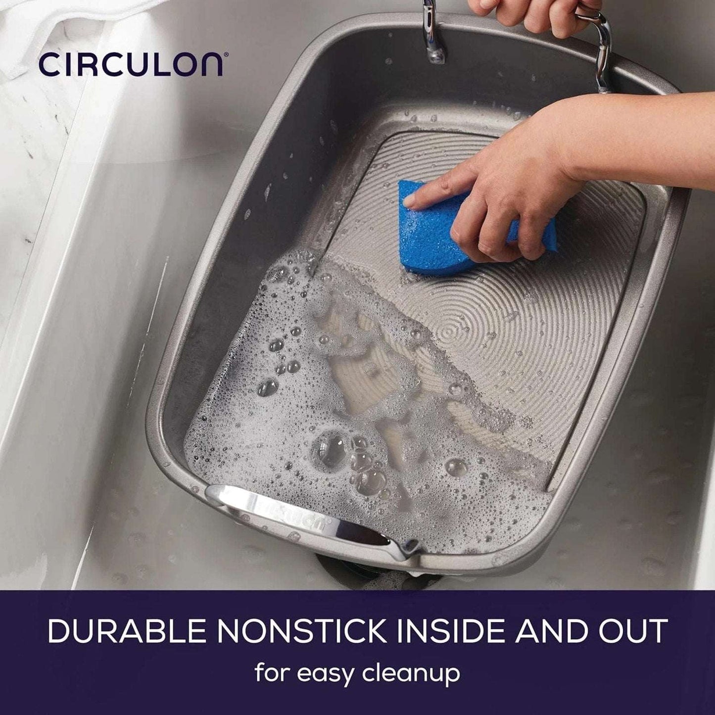 Circulon Nonstick Roasting Pan / Roaster w/ Rack - 17 Inch x 13 Inch 24lbs Gray