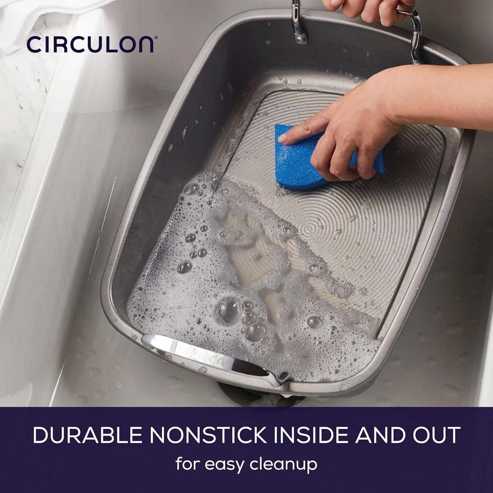 Circulon Nonstick Roasting Pan / Roaster w/ Rack - 17 Inch x 13 Inch 24lbs Gray