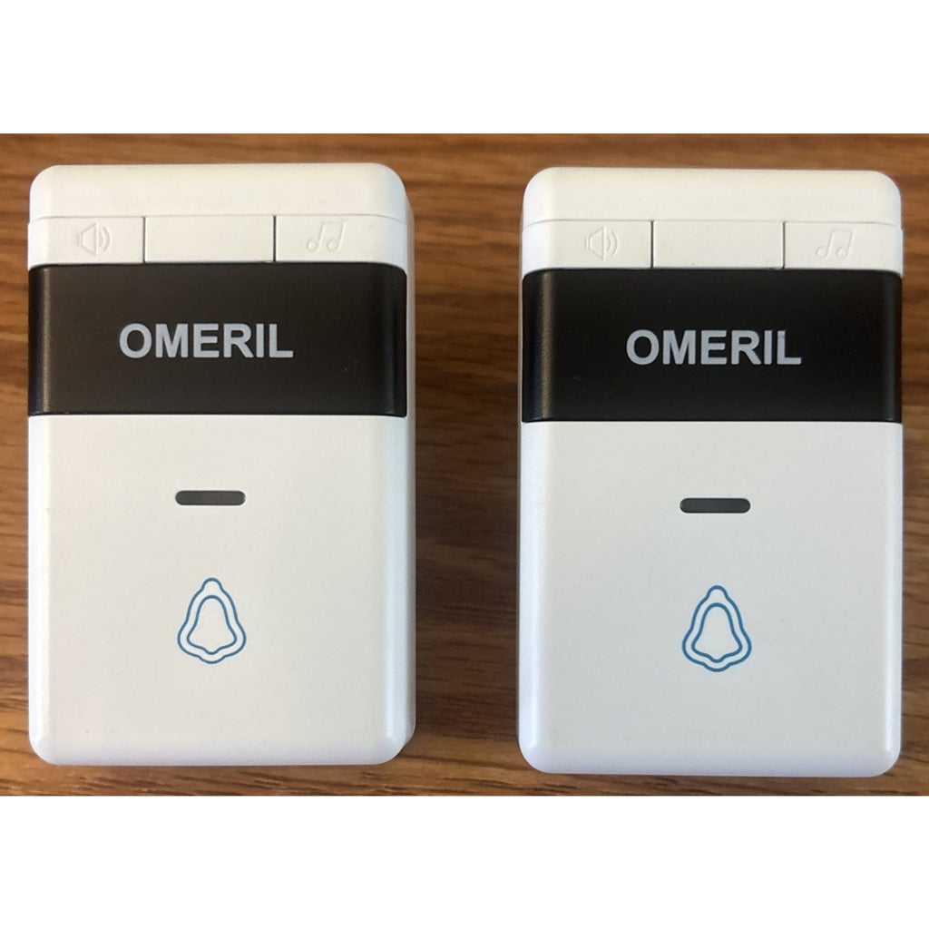 Omeril Weatherproof Wireless Doorbell with 2 Plug-In Receivers 1000ft Range Kit