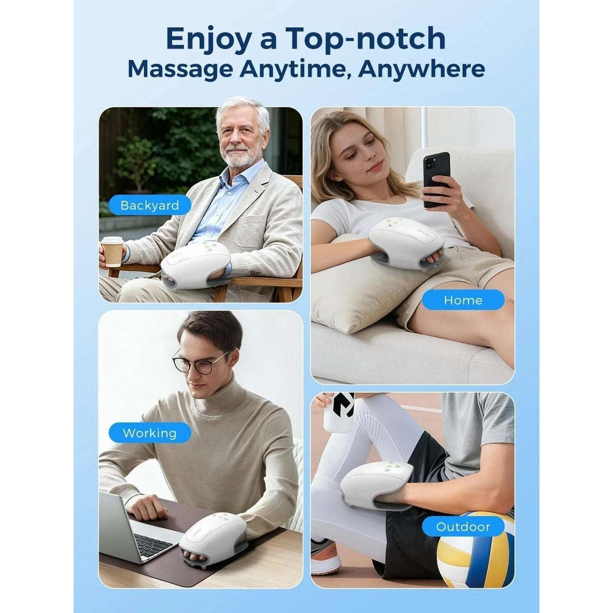 Cordless Smart Hand Massager Heat & Compression w/ Case Arthritis, Carpal Tunnel