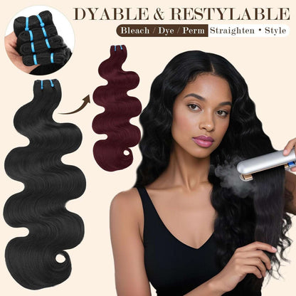 100% Raw Indian Body Wave Temple Real Human Hair Extension Bundle 18 20 22 Inch