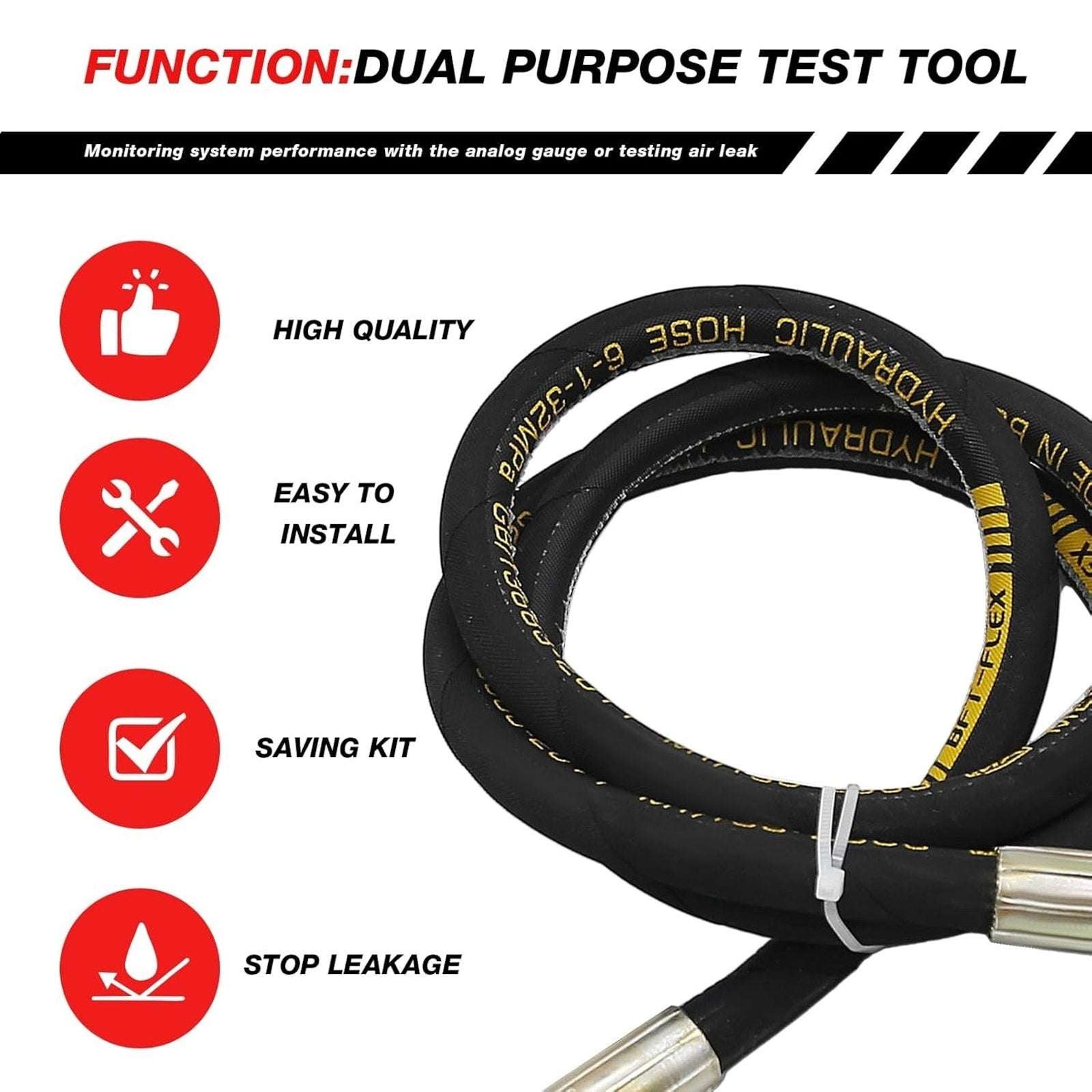 Ford F250 F350 6.0L & 7.3L Powerstroke 6000PSI Fuel Pressure Test Kit Hpop Gauge