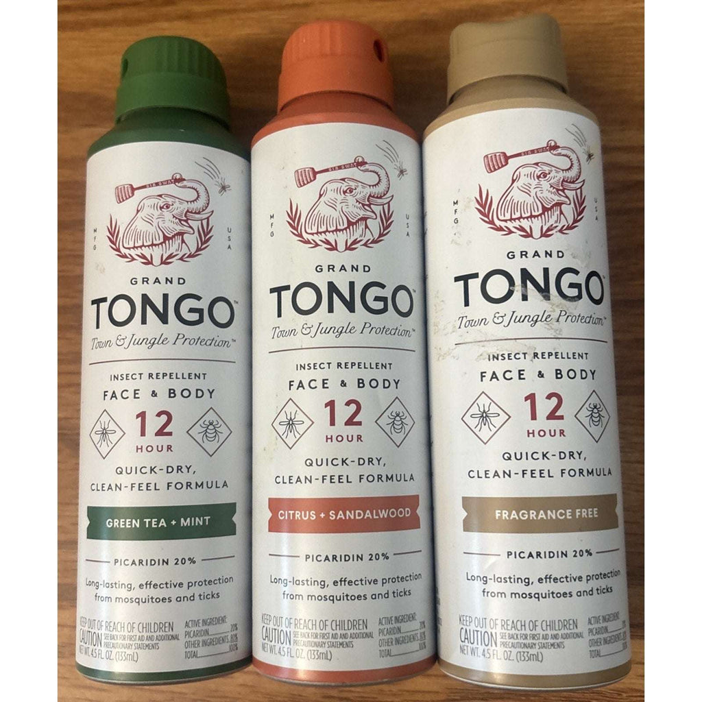 3PK Grand Tongo Insect Repellent Spray Picaridin 20% Deet-Free Mosquitoes Ticks