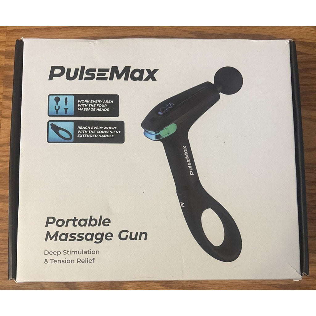 ReATHLETE PulseMax Portable Deep Tissue Massage Gun Extended Reach 8Gears/4Heads