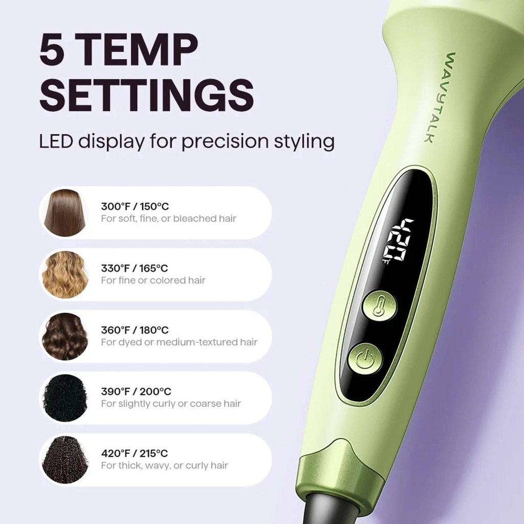 Wavytalk Blowout Boost Ionic Smoothing Thermal Heated Round Brush 1.5" - Green