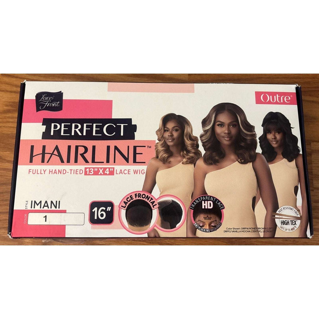 Outre Perfect Hairline Synthetic Hair 13X4 HD Lace Front Wig IMANI #1 Jet Black