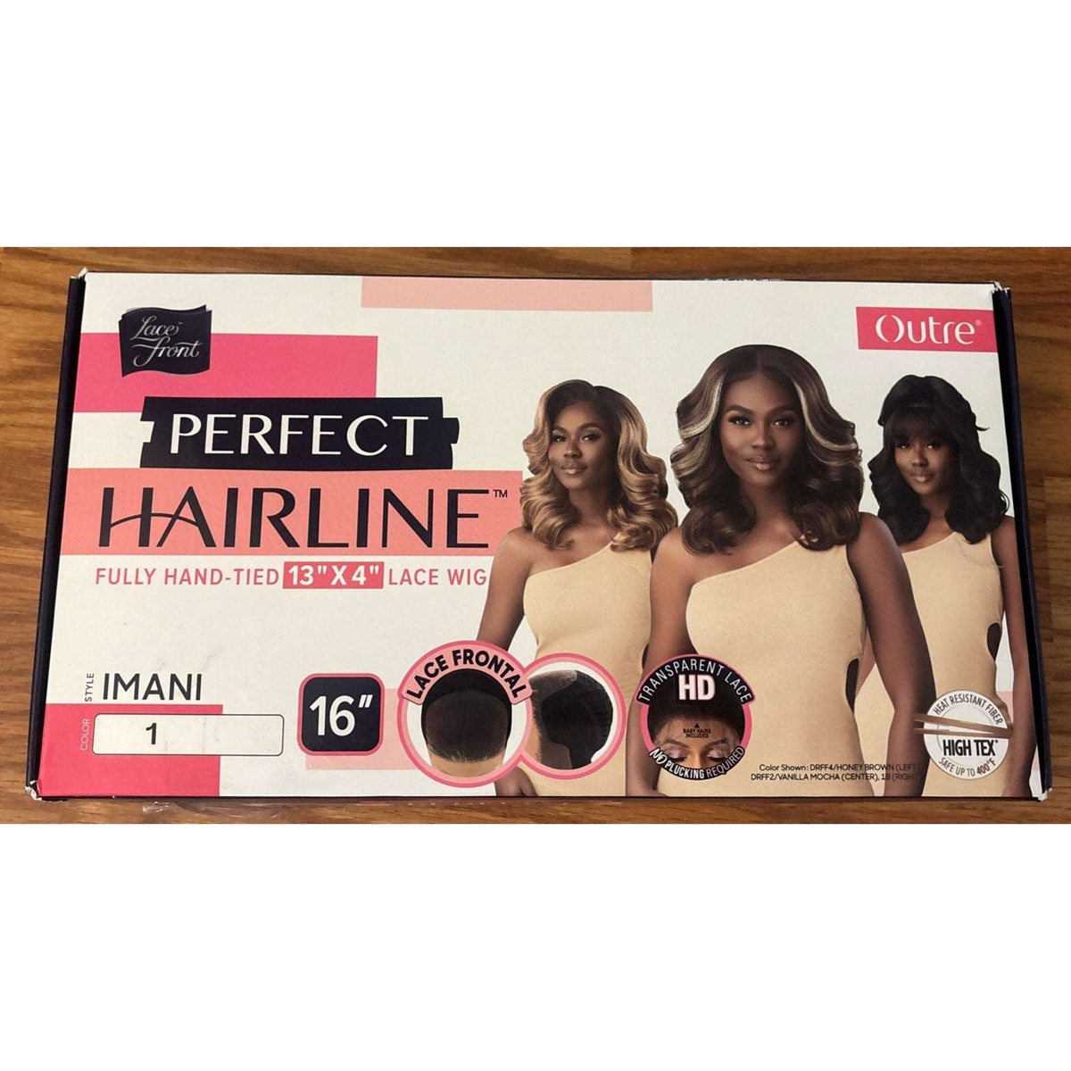 Outre Perfect Hairline Synthetic Hair 13X4 HD Lace Front Wig IMANI #1 Jet Black