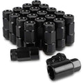 20PC Steel Anti-Theft Spline Closed End Lug Nuts M12X1.5 +Socket Black Wheel Rim