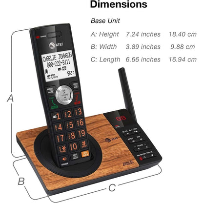 CL82167 DECT 6.0 Cordless Phone w/ Answering Machine, Call ID/Block Wood Grain