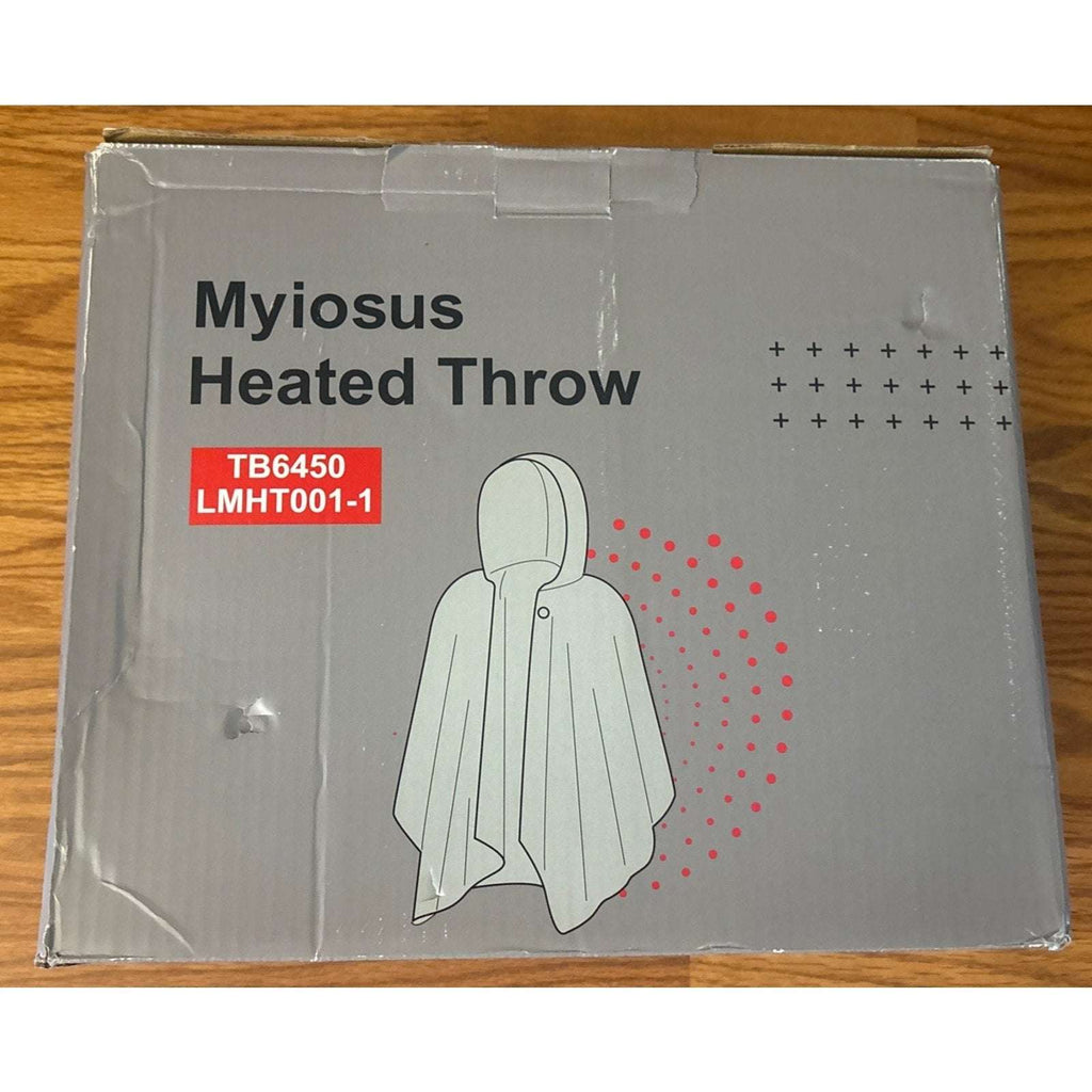 Wearable Sherpa & Velvet Heated Blanket with Hood & Pockets 6 Heat Levels, Timer