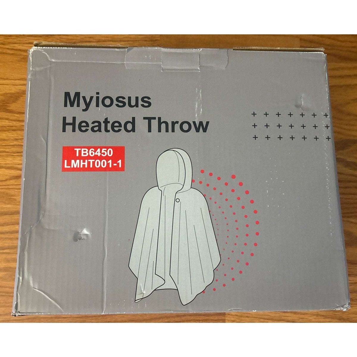 Wearable Sherpa & Velvet Heated Blanket with Hood & Pockets 6 Heat Levels, Timer