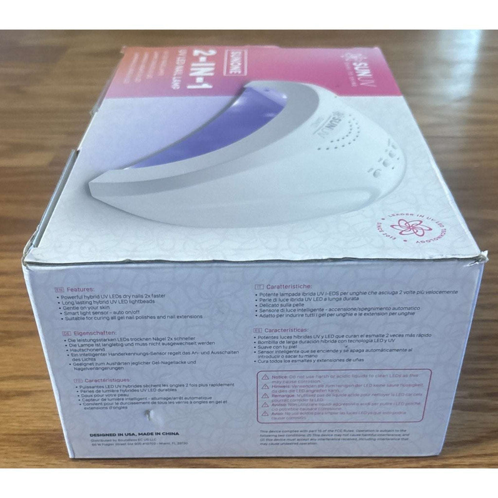 SUNUV SUNONE 2-in-1 UV LED Nail Lamp Quick-Dry Timer Memory Auto-Sensing White