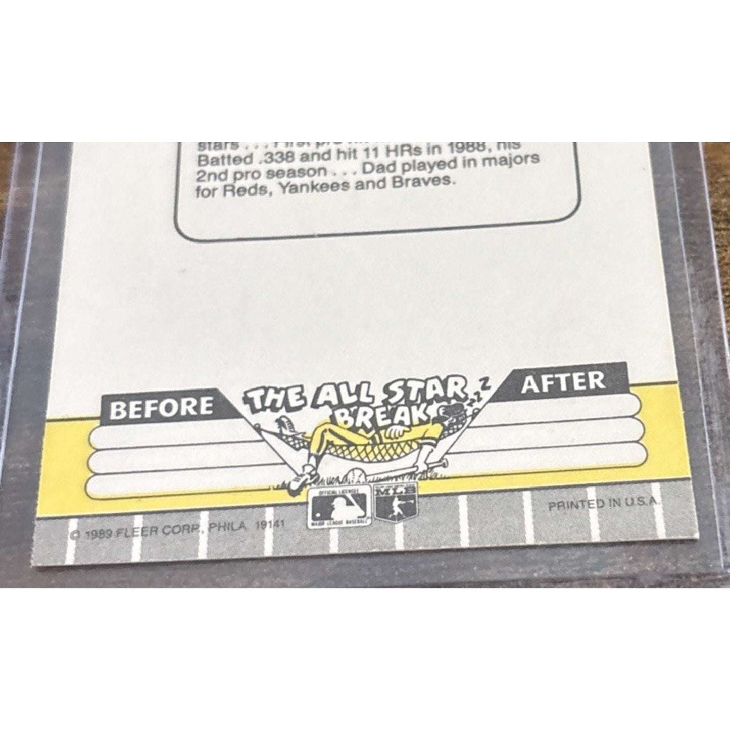 1989 FLEER MLB #548 KEN GRIFFEY JR - RC Rookie Card - Marniners - Pack to Sleeve