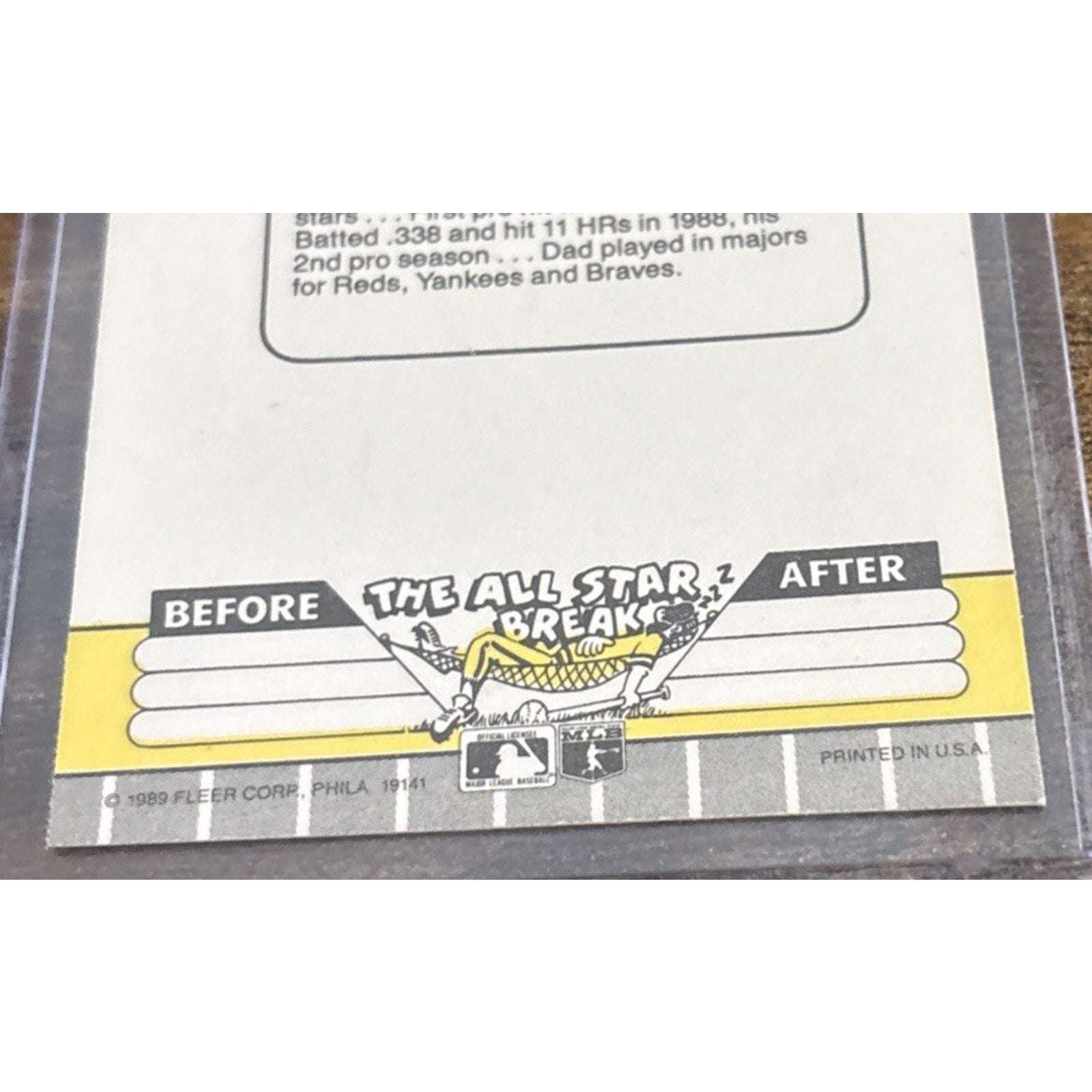 1989 FLEER MLB #548 KEN GRIFFEY JR - RC Rookie Card - Marniners - Pack to Sleeve