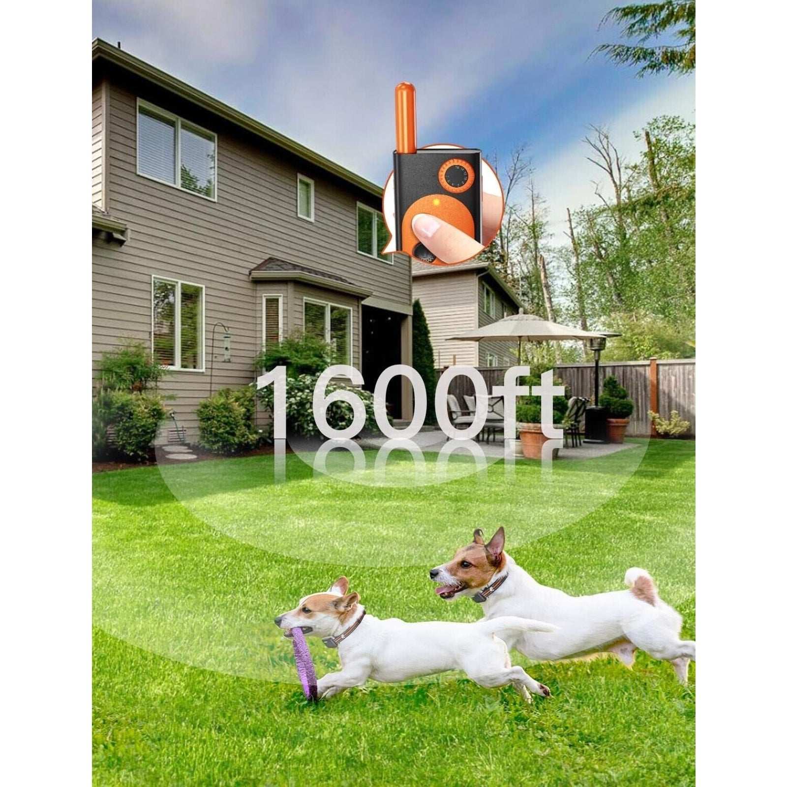 Airverse 2 Dog 1600FT Waterproof Dog Training Collar w Remote 3 Modes & Voice