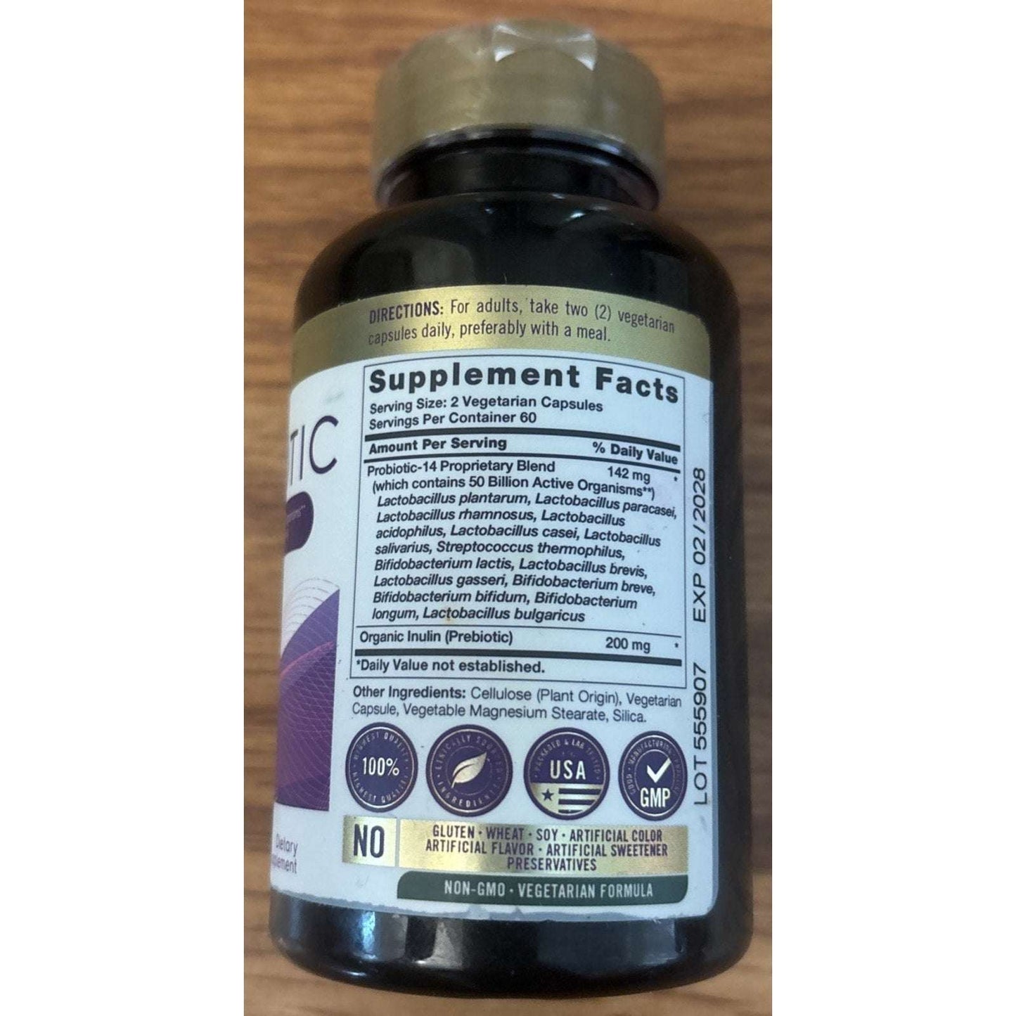 Probiotics 50 Billion CFUs 120 Capsules with Prebiotics by Carlyle EXP 02/2028
