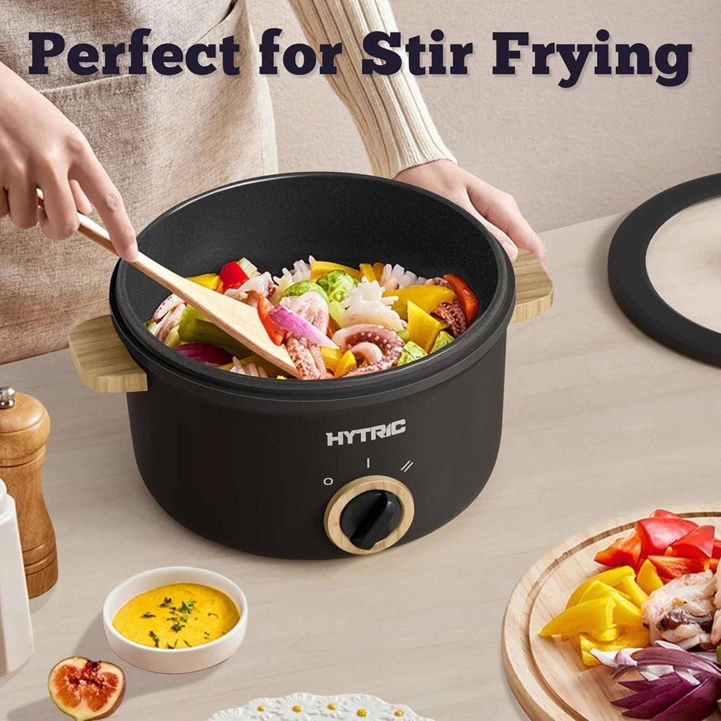 HYTRIC 2.5L 2.6Qt Electric Hot Pot Ramen Cooker Dual Power 300W 700W RV Dorm Blk
