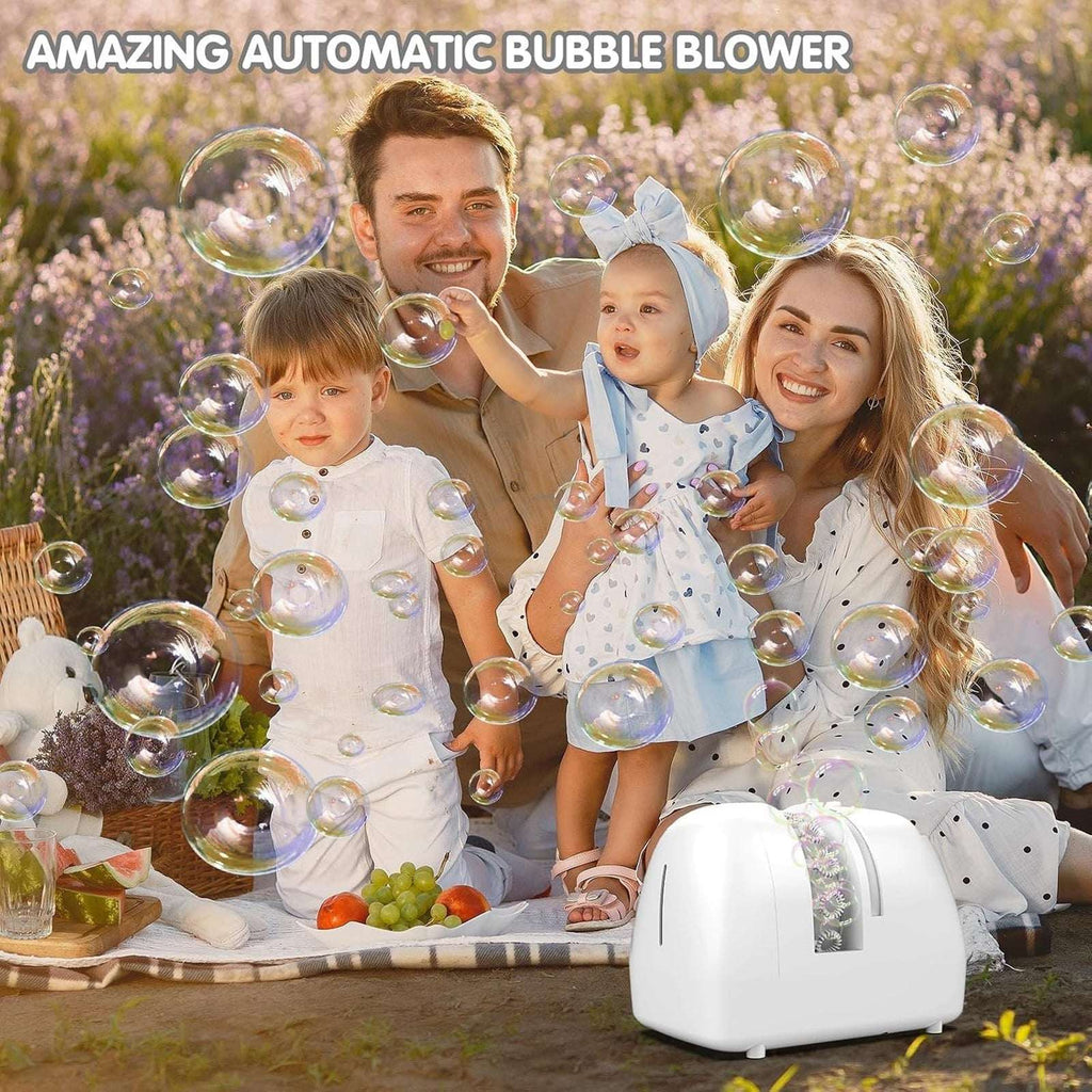 Automatic Bubble Machine Portable Maker 60+ Min Continuous Blaster Dual Power
