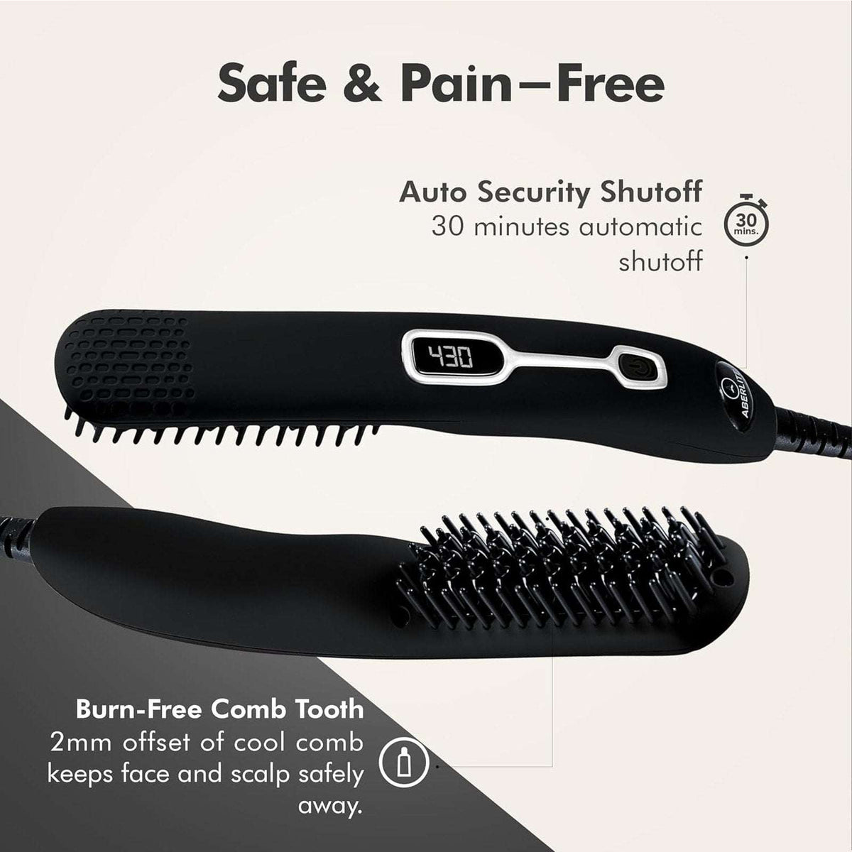 Aberlite EDC Men's Professional Heated Beard Straightening Brush Grooming Kit