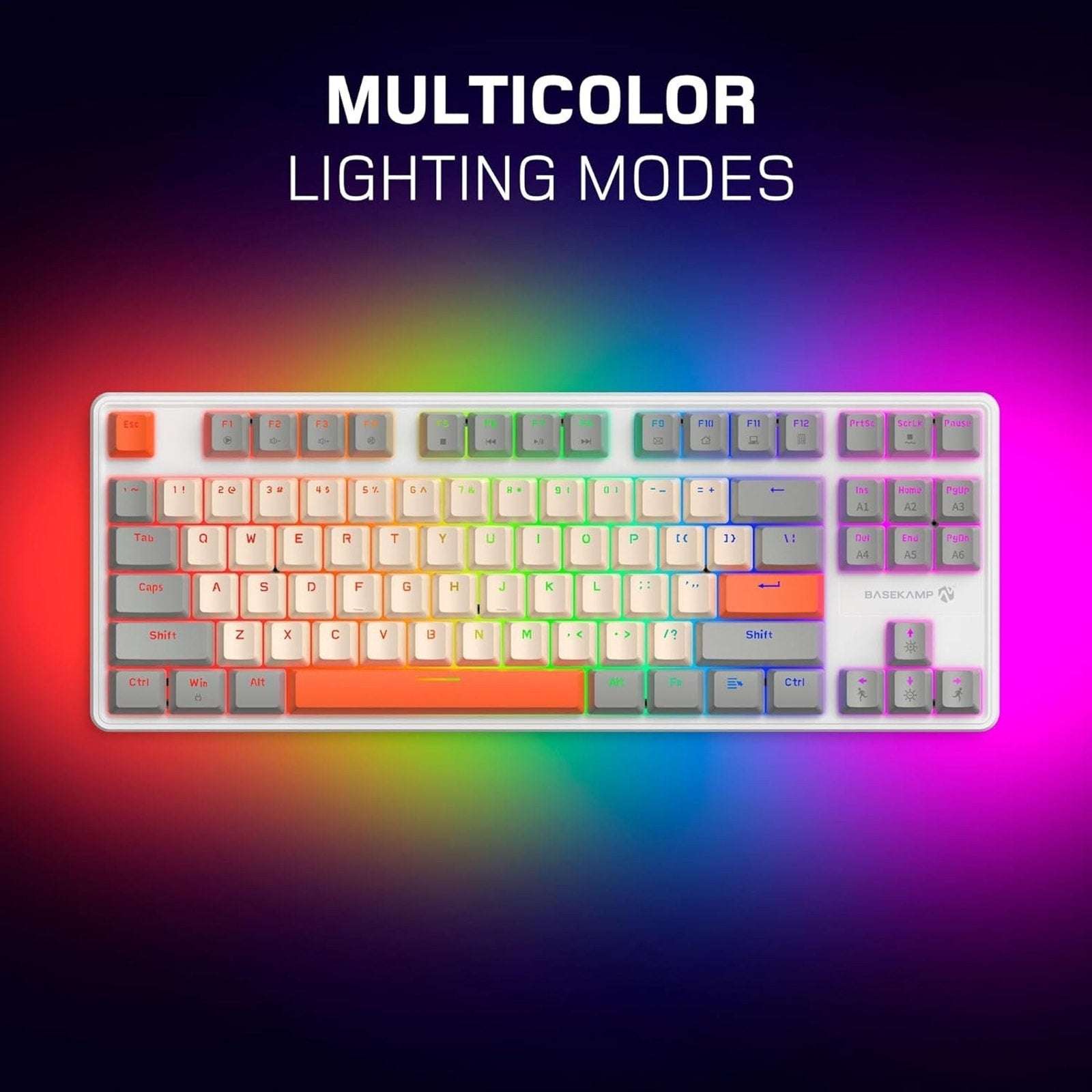 Retro EVO TKL 87 Mechanical Gaming Keyboard w Linear Switches Rainbow Lighting E