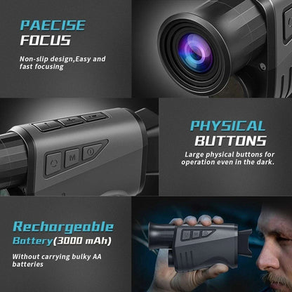 1080P Night Vision Monocular 16X Digital Zoom Infrared IR Goggles 12MP Hunting