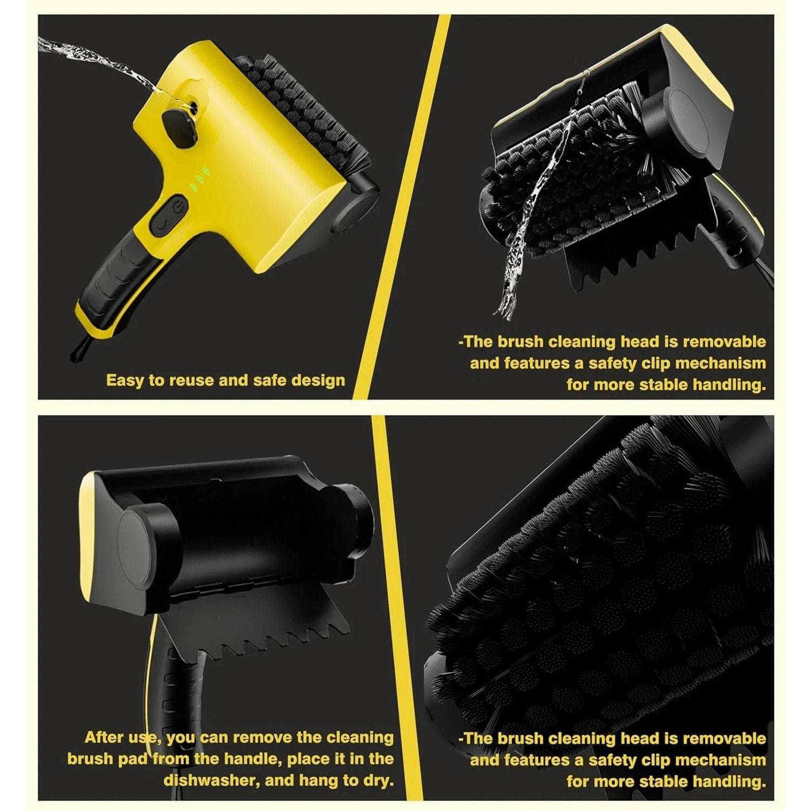 Rechargeable Electric Grill Brush Scrubber Cordless Sprayer 360° Rotary Cleaner