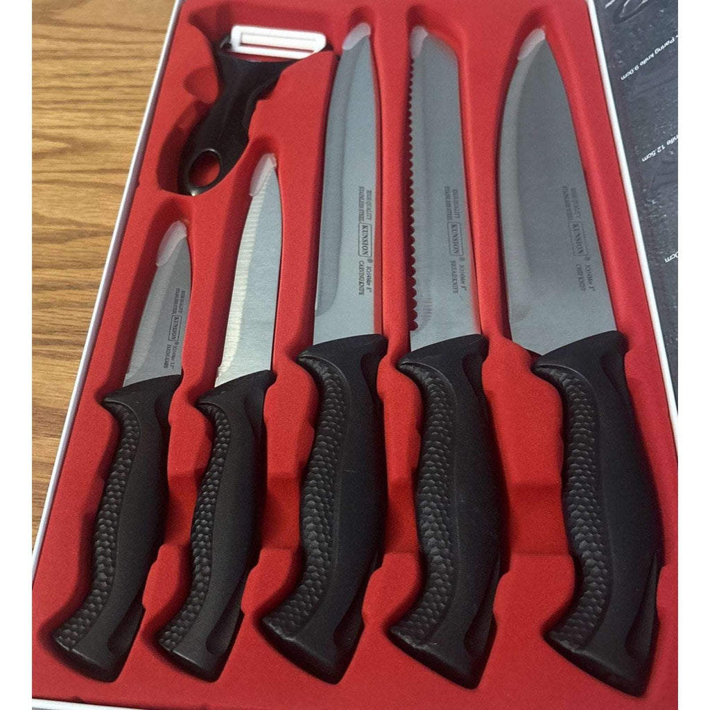 KUNSION KS-6620 6 Piece Knife Set MARMO + BIO Antibacterial, Non-Stick