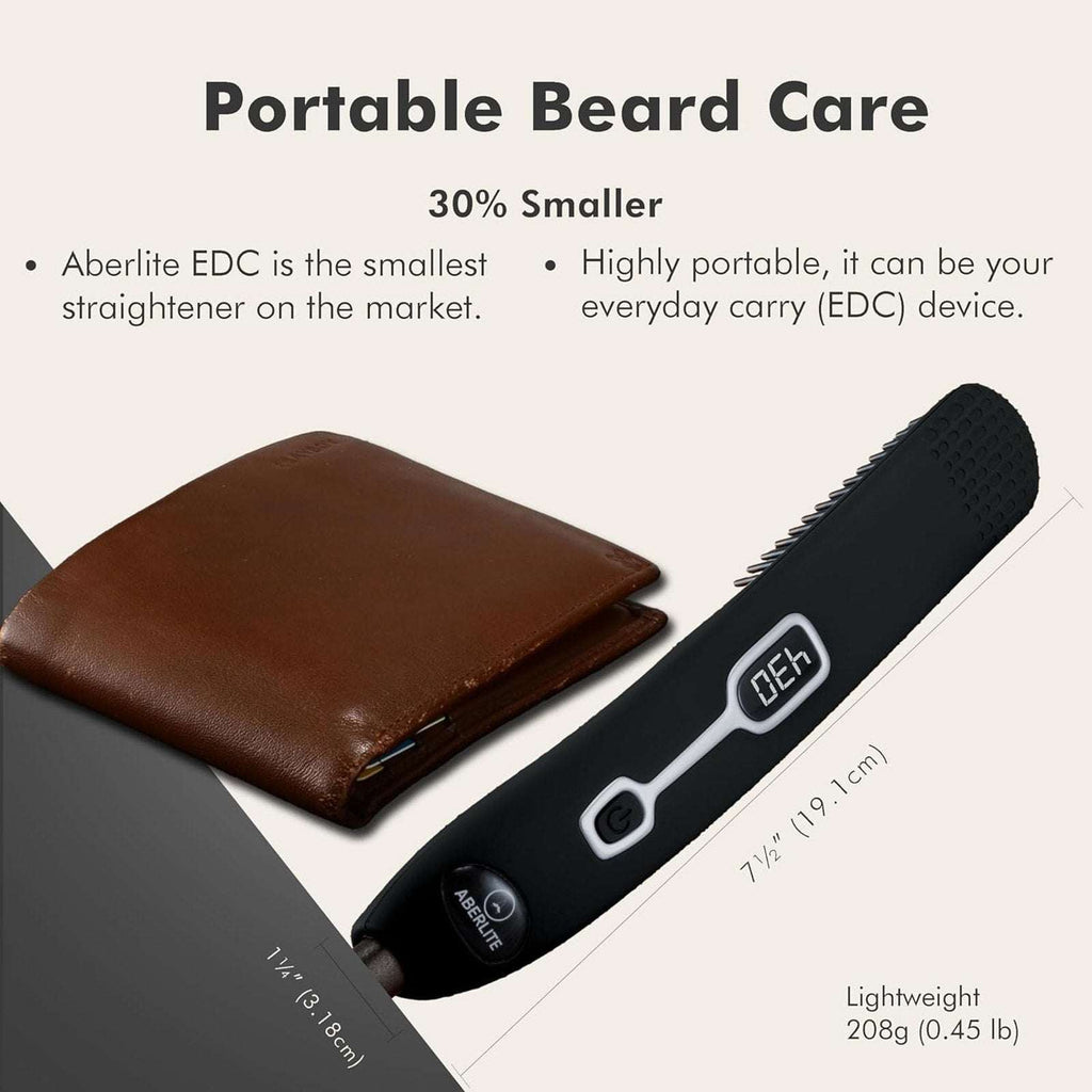 Aberlite EDC Men's Professional Heated Beard Straightening Brush Grooming Kit