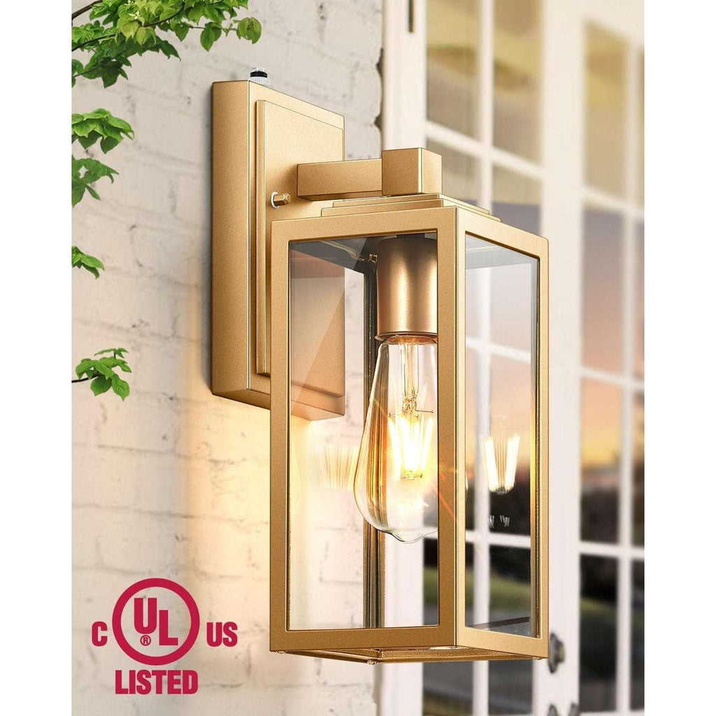 VIANIS Gold Outdoor DUSK TO DAWN Wall Porch Sconce Light Weatherproof Anti-Rust
