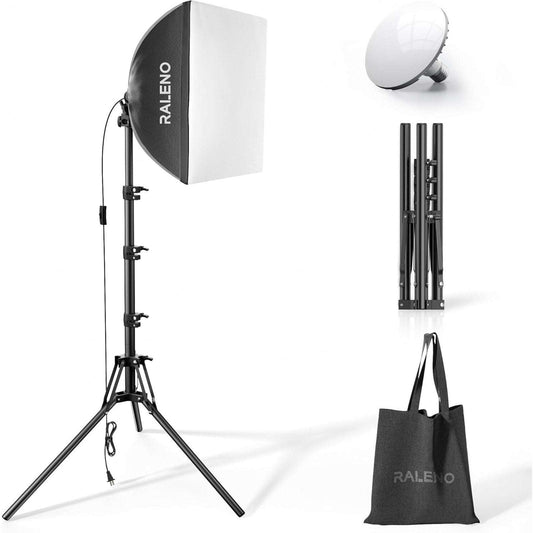 RALENO Softbox Lighting Kit 16x16" Photography Studio Equipment 50W/5500K PS075