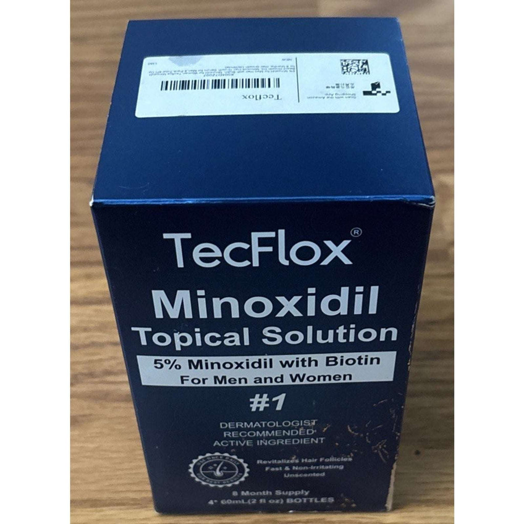 TecFlox 5% Minoxidil w/Biotin Hair Regrowth Treatment Men & Women 8-Month Supply