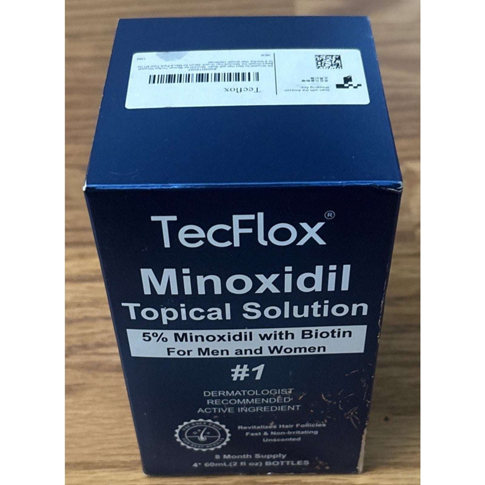 TecFlox 5% Minoxidil w/Biotin Hair Regrowth Treatment Men & Women 8-Month Supply