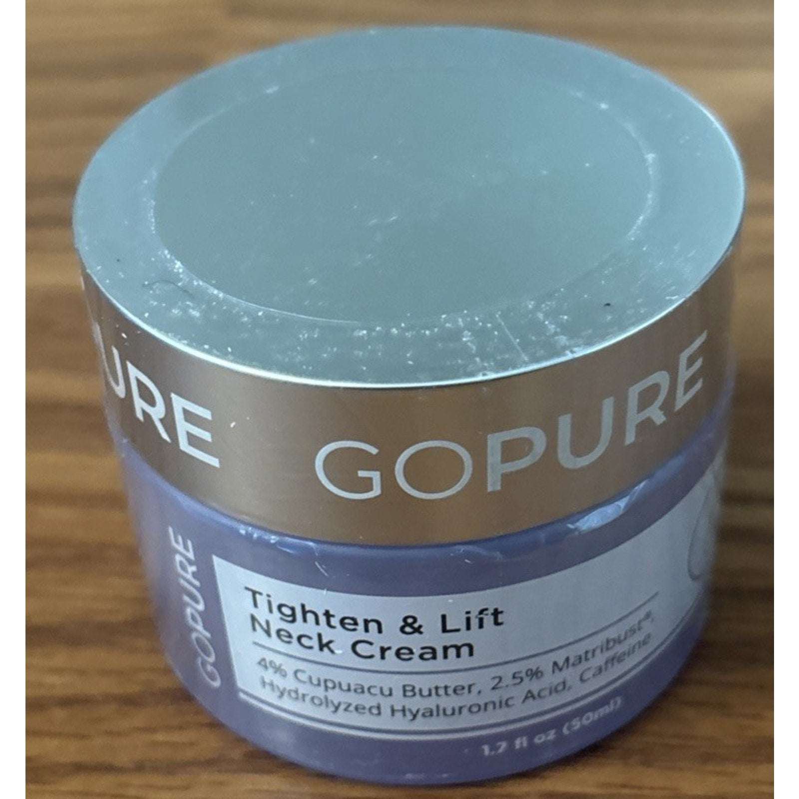 GoPure Tighten & Lift Neck Firming Cream Hyaluronic Acid Caffeine 1.7oz 04/2027