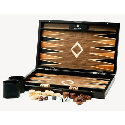 Wooden Backgammon Set Beautiful Inlaid Design Woodronic Standard 15” Board Game