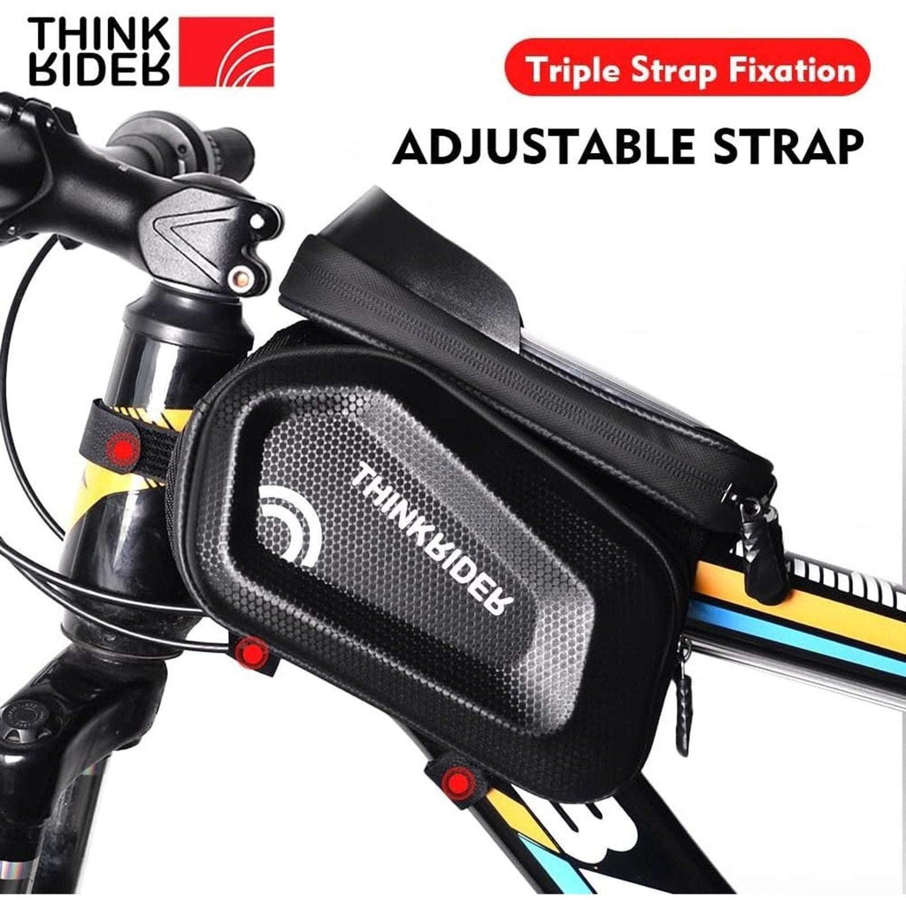 ThinkRider 3Pocket Top Tube Frame Mount Bike Bag Waterproof Cycling Phone Holder