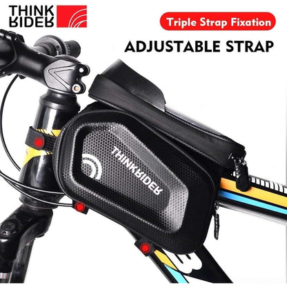ThinkRider 3Pocket Top Tube Frame Mount Bike Bag Waterproof Cycling Phone Holder