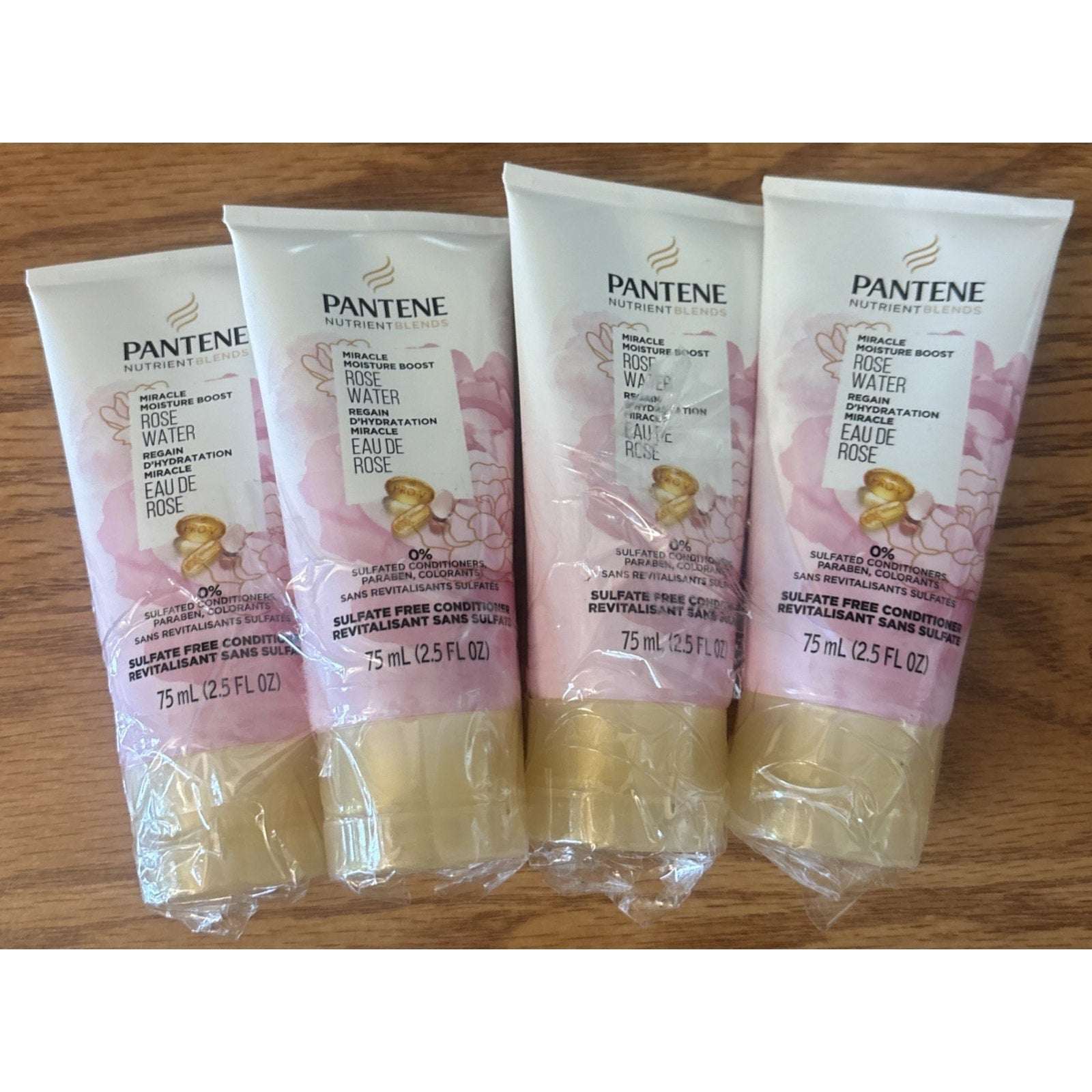 4x Pantene Nutrient Blends Miracle Moisture Boost Rose Water Conditioner 2.5floz