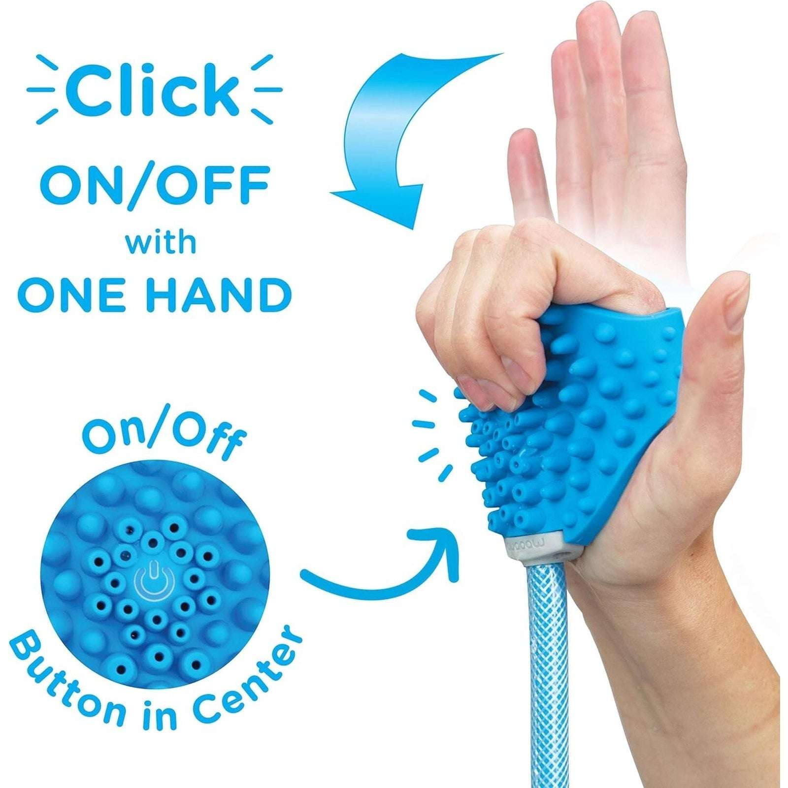 AQUAPAW Dog Grooming Tool Sprayer & Scrubber Use w/ Shower or Outside Water Hose